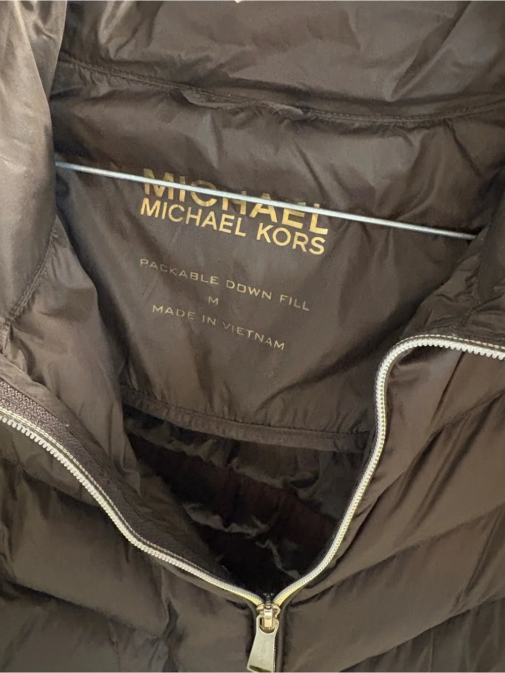 Michael Kors Lightweight Down Brown Quilted Packable Puffer Jacket - Women's M